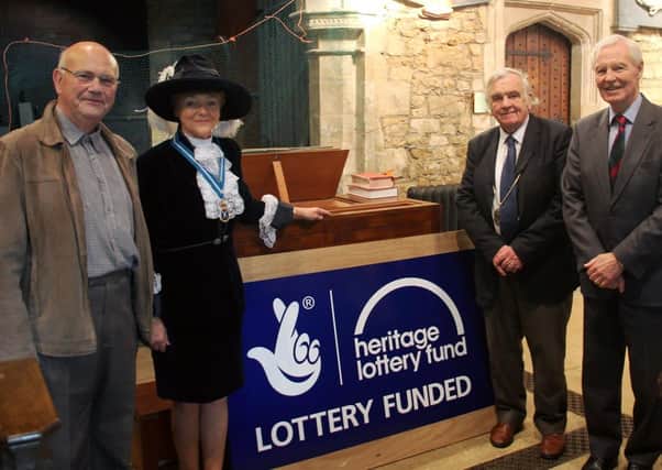 Patricia Ruddle, who has been awarded a British Empire Medal by The Queen, pictured in 2013 in her role as High Sheriff of Rutland, at a ceremony at Preston Church to celebrate the granting of £28,000 from the Heritage Lottery Fund for the complete renovation of the church organ EMN-200910-115807001