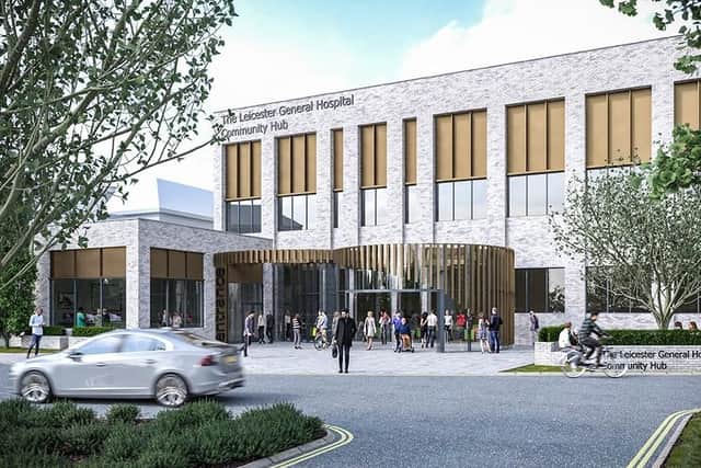 What the front of Leicester General Hospital will look like if proposals to revamp Leicester's hospital services are adopted following public consultation - Melton's baby unit services would be relocated here EMN-201023-173059001