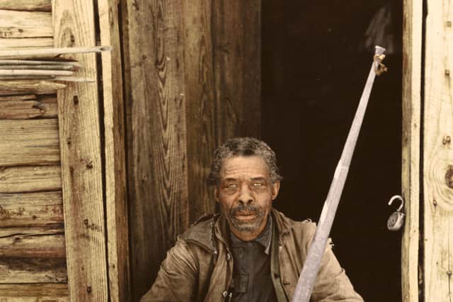 Willis Winn, a former slave, holding a horn with which slaves were called. This photo was taken by Russell Lee near Marshall, Texas, in April 1939 and Winn claimed to be 116-years-old

Image: Tom Marshall (PhotograFix) EMN-201021-173542001
