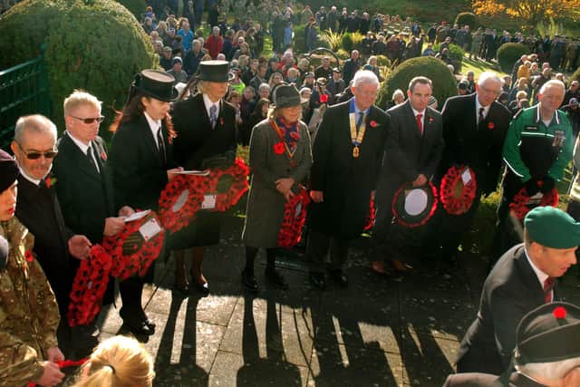 Wreaths are laid in Melton's Memorial Gardens on Remembrance Sunday in 2018 EMN-200311-172802001