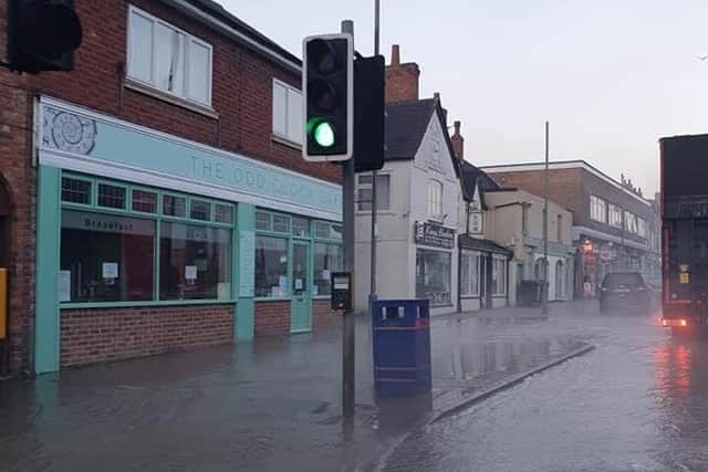 The results of this morning's burst water main in Sherrard Street - the road is currently closed due to the flood EMN-200611-091231001