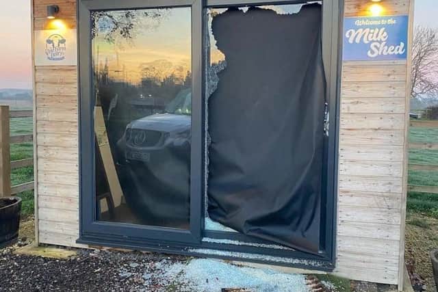 The damage caused last night to the milk shed at Vine Farm Dairy at Great Dalby EMN-200611-100449001