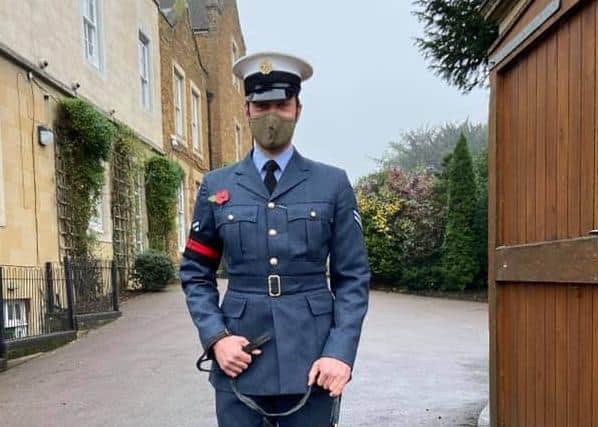 An image from today's socially-distanced Remembrance Sunday service at Melton's Memorial Gardens
PHOTO MELTON BOROUGH COUNCIL EMN-200811-174514001