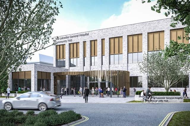 What the front of Leicester General Hospital will look like if proposals to revamp Leicester's hospital services are adopted following public consultation EMN-201011-125702001