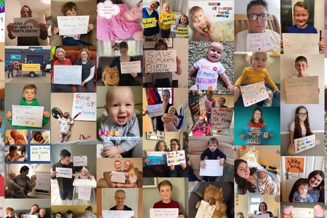 The placard selfies from families who have used Melton's baby unit which have been contributed to the new video campaigning to save it from closure EMN-201011-125539001