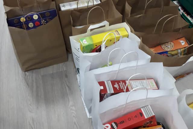 Some of the latest donated food at Melton's Storehouse food bank ready for delivering to people enduring financial hardship EMN-201118-175125001