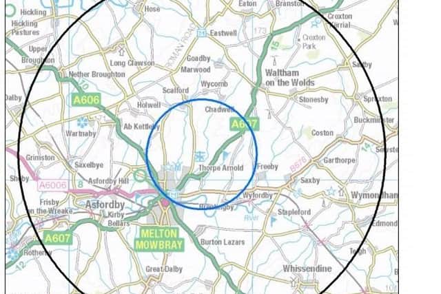 The bird flu temporary restriction zones placed around the Melton area following an outbreak of the disease locally EMN-201123-085328001