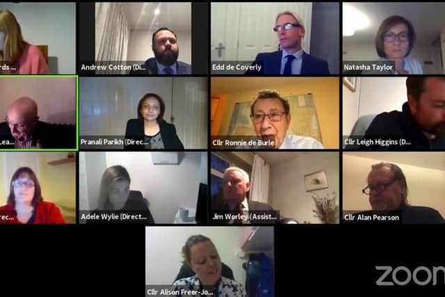 Melton Borough Council cabinet members and officials pictured at their latest online meeting EMN-201123-120414001