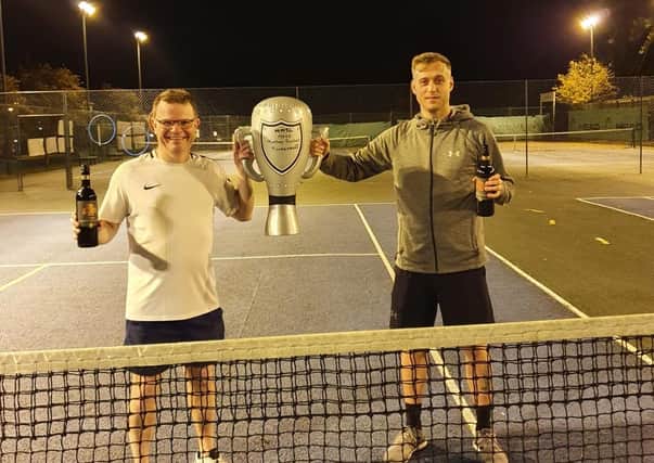 Tournament winners Jake Beagle and Mark Twitty.