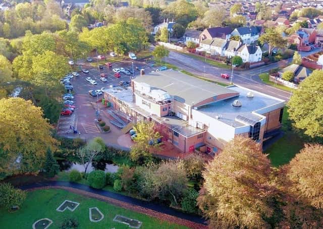 An aerial view of Waterfield Leisure Centre in MeltonPHOTO Mark @ Aerialview360 EMN-201126-172729001