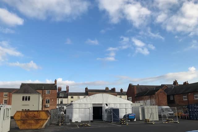 The new walk-in Covid test centre in Melton's Burton Street car park EMN-201130-171631001