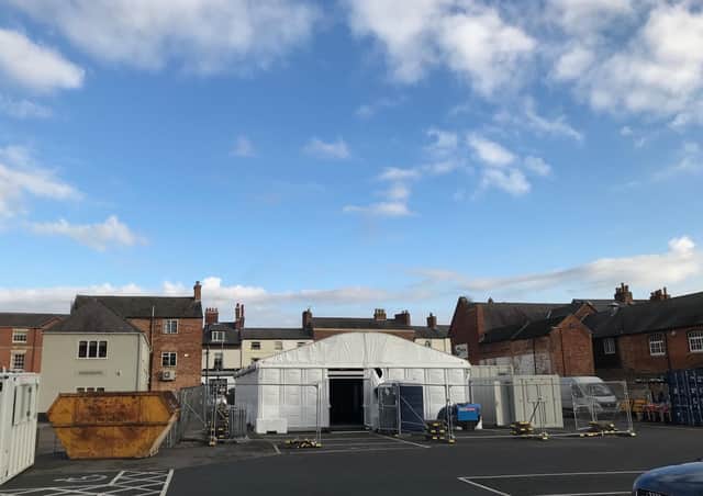 The new walk-in Covid test centre in Melton's Burton Street car park EMN-201130-171631001