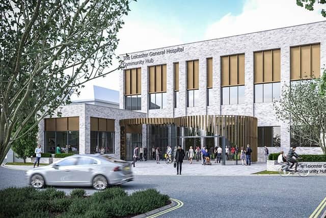What the front of Leicester General Hospital will look like if proposals to revamp Leicester's hospital services are adopted following public consultation EMN-201215-122049001