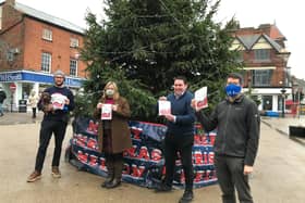 Melton traders send out a 'shop local' message to shoppers this Christmas, including Melton BID chair, Lee Freer (second from right) EMN-201216-104618001