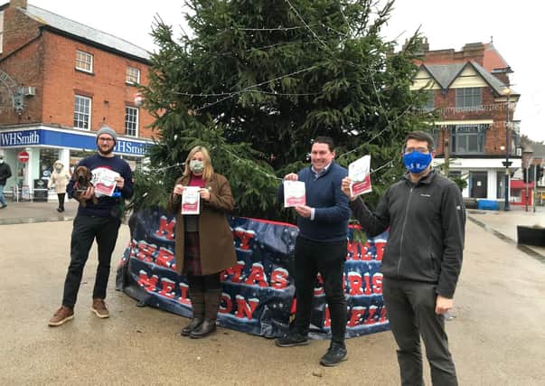 Melton traders send out a 'shop local' message to shoppers this Christmas, including Melton BID chair, Lee Freer (second from right) EMN-201216-104618001