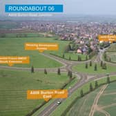 A computer-generated drone flight over the approved Melton Mowbray Distributor Road (MMDR) showing where the road would link with a new junction with the A606 Burton Road and a planned south link EMN-201217-130853001