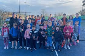 The Melton Mowbray Tennis Club juniors are all smiles.