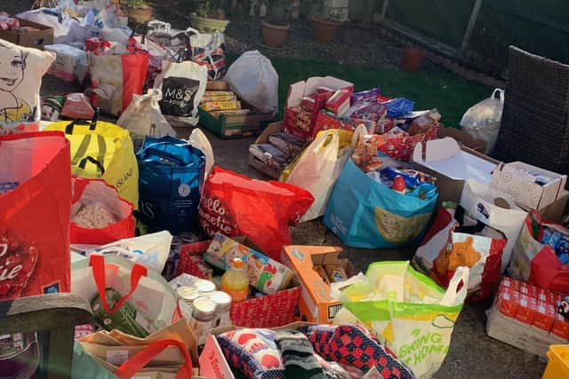 Provisions collected by Sharon Brown's team for isolated people and those struggling in the borough EMN-201223-172257001
