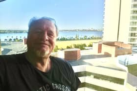 Melton borough councillor Alan Pearson pictured in his hotel room in Australia this week, where he is having to quarantine for two weeks over Christmas before visiting family EMN-201224-143051001