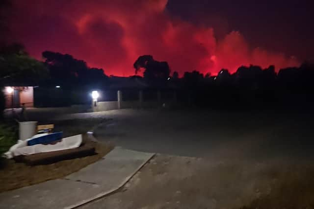 Flashback to January this year: wild fires photographed by Melton resident Alan Pearson near his famiily home at Two Rocks, north of Perth in Western Australia, on his last holiday Down Under EMN-201224-154921001