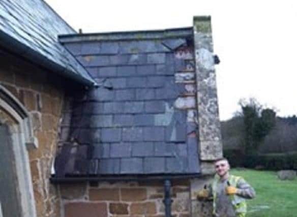 Damage to the roof at St Bartholomew's Church, at Welby caused by thieves shortly after a major renovation project was completed there EMN-201229-172055001