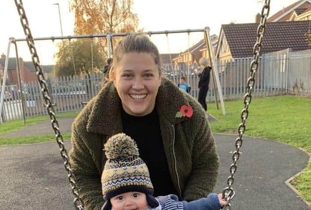 Navarna Ashton with son, Edison, who underwent open heart surgery EMN-211201-155715001