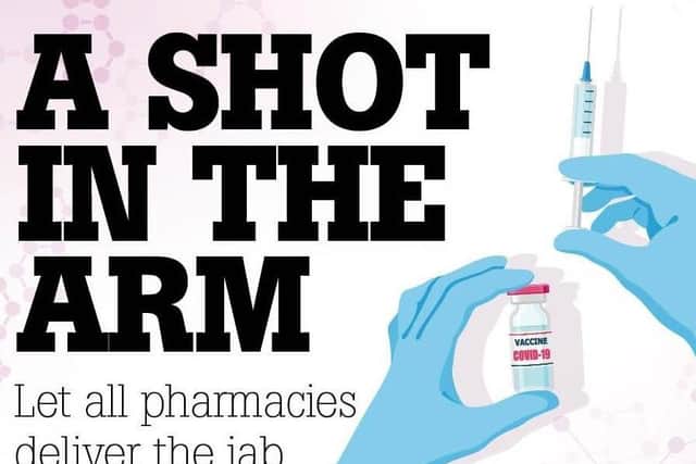 The campaign calling for many more community pharmacies to be used in the UK roll-out of the coronavirus vaccine, 'A Shot In The Arm' EMN-210115-105420001