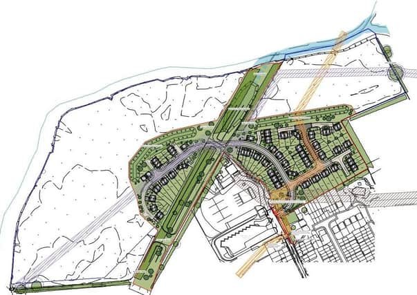 The Lake Terrace development for 90 affordable new homes - the household waste and recycling site is shown to the south and the proposed landscaping area stretching from south to north on the site EMN-210115-155056001