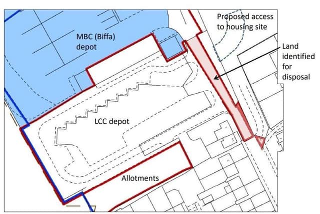 The section of Lake Terrace which developers want to buy as part of their access to a new housing development EMN-210115-155106001
