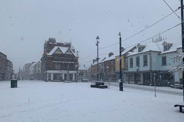 Melton Market Place covered in a blanket of snow this weekendPHOTO MELTON BID EMN-210125-170555001