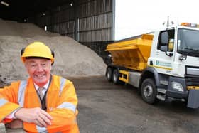 County Councillor Trevor Pendleton at a Leicestershire gritting barn EMN-210129-163709001