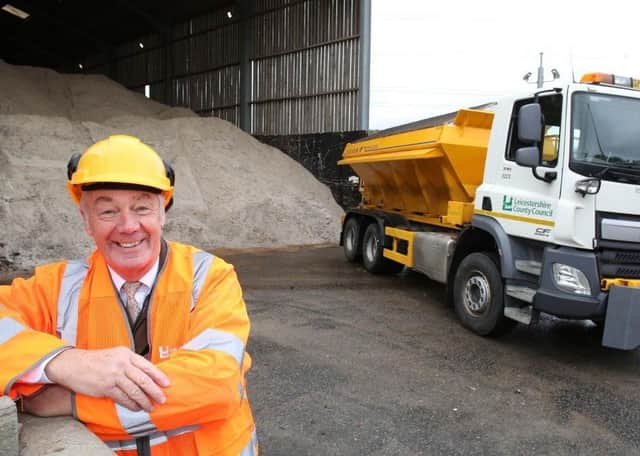 County Councillor Trevor Pendleton at a Leicestershire gritting barn EMN-210129-163709001