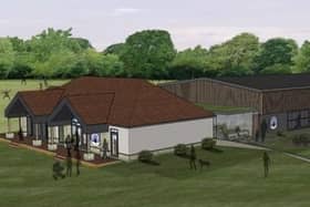 An artist's impression of Belvoir Cricket and Countryside Trust's proposed new pavilion and indoor cricket school at Knipton EMN-210102-121104001