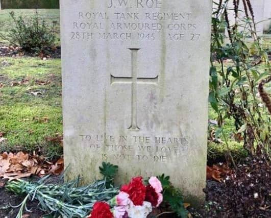 The grave of Trooper John William Roe, which has been adopted by a Dutch couple who live nearby EMN-210302-085508001