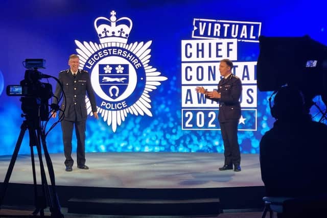 Chief Constable Simon Cole and Deputy Chief Constable Rob Nixon host Leicestershire Police’s annual award ceremony virtually for the first time EMN-210216-125231001