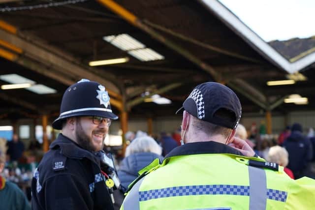 Pc Davey Rawlings, of Melton and Rutland Police, on duty at Melton Livestock Market EMN-210216-175107001