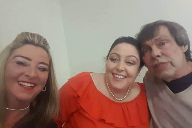 The late Jock Underwood pictured on his 70th birthday with daughter-in-law Jackie and step-daughter Mandy EMN-210203-125400001