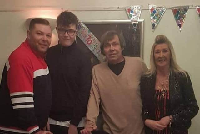 Jock Underwood (second from right), who has passed away aged 72, pictured with, from left, his son, Martin, grandson Spencer and partner, Julie EMN-210203-085629001