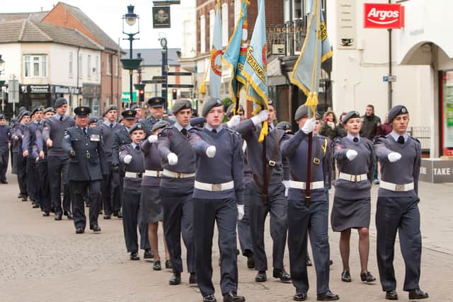Members of the Melton ATC squadron taking part in a town parade in 2015 EMN-210903-091632001