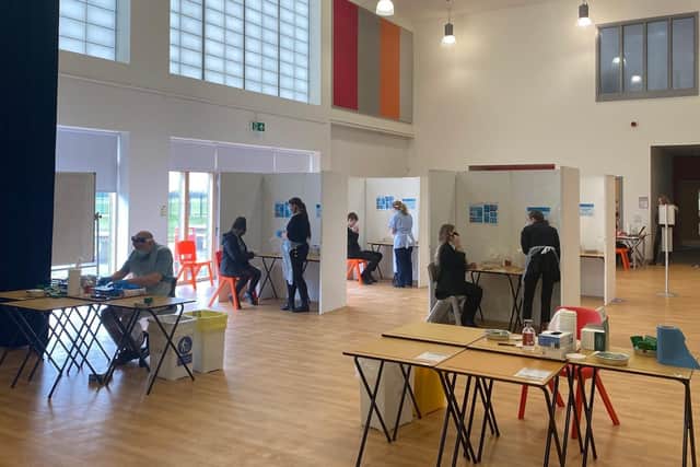 Covid testing takes place at Melton's John Ferneley College as students returned to school following the easing of the latest lockdown restrictions EMN-210317-112047001
