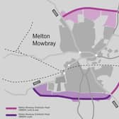 The route of the approved Melton Mowbray Distributor Road (MMDR), connecting north, east and south, and how it would join with the planned southern link section EMN-210323-160711001