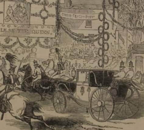 An illustration of Queen Victoria’s visit to Melton in 1843 from the Illustrated London News EMN-210325-153405001