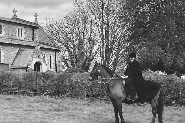 Rev Paul Towns pictured on Charlie outside Wartnaby Church during his busy round of Good Friday services EMN-210704-140907001