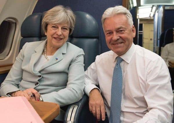 Sir Alan Duncan on a flight to Brussels with former Prime Minister Theresa May during his term as an MP EMN-210604-130958001