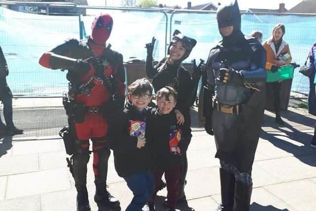Superheroes give out Easter eggs to Melton families through the Unlock Your You mental health charity EMN-210704-064723001
