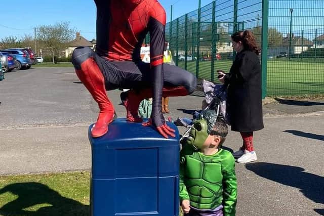 Superheroes give out Easter eggs to Melton families through the Unlock Your You mental health charity EMN-210704-064623001
