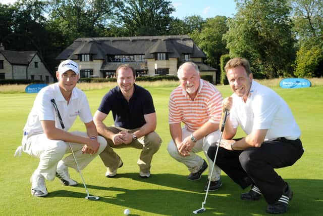 Pictured at Stapleford Park Hotel's golf course in the summer of 2012 for a fundraising tournament, from left, England cricketer Stuart Broad, Leicester Tigers rugby hero Geordan Murphy and former Test cricketers Mike Gatting and Chris Broad EMN-200903-182817001