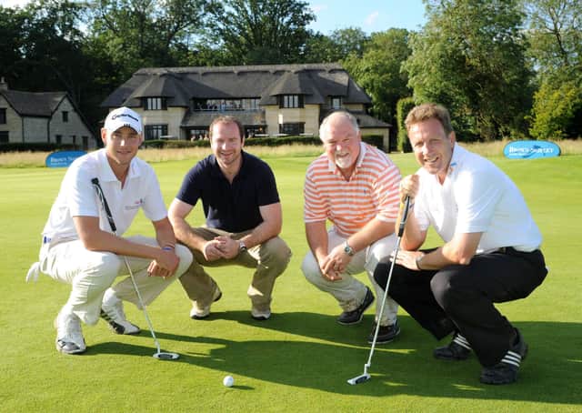 Pictured at Stapleford Park Hotel's golf course in the summer of 2012 for a fundraising tournament, from left, England cricketer Stuart Broad, Leicester Tigers rugby hero Geordan Murphy and former Test cricketers Mike Gatting and Chris Broad EMN-200903-182817001