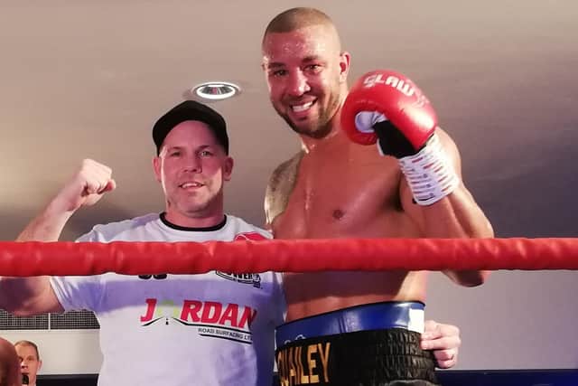 Josh Quailey with trainer Carl Greaves. Picture: David Wainwright EMN-201103-133434002