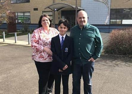 Jack Thompson pictured with his parents Heidi and Rob EMN-200313-093718001